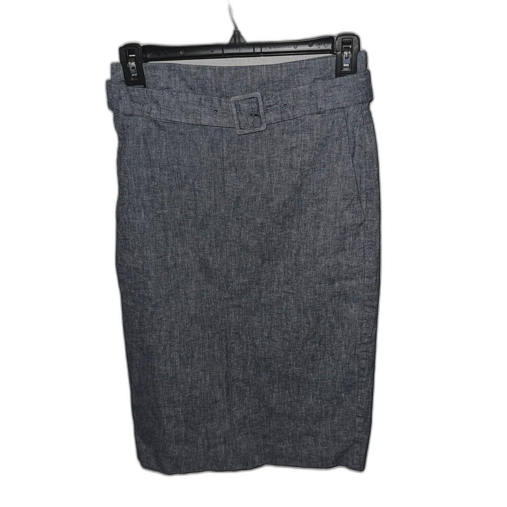 Ann Taylor Factory Chambray Belted Pencil Skirt – Size 0